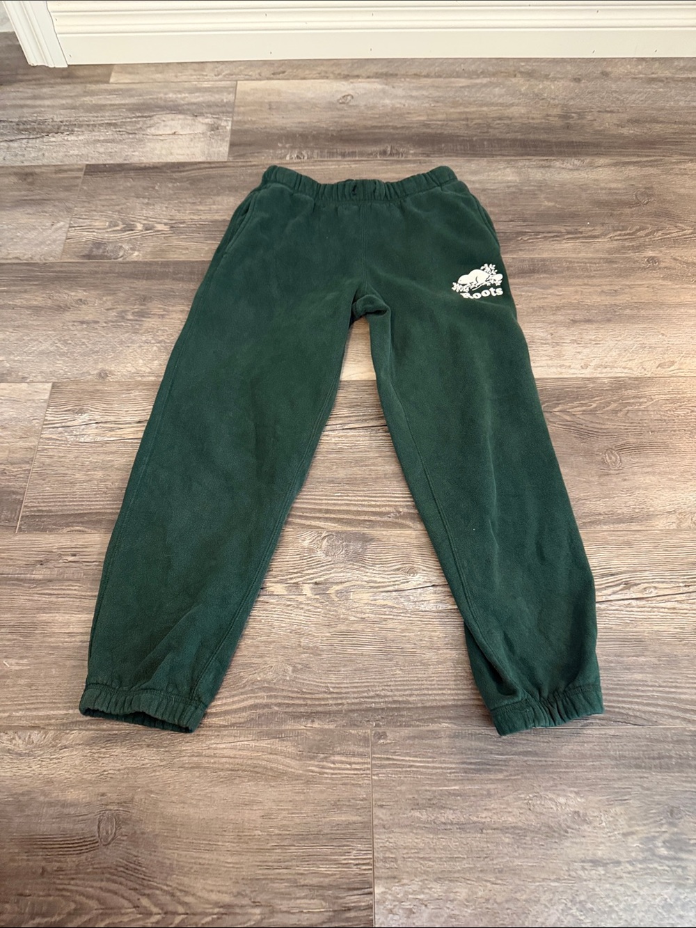 Roots Kids Dark Green Fleece Sweatpants